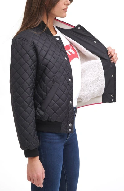 Levi's Fleece Lined Diamond Quilted Jacket In Black