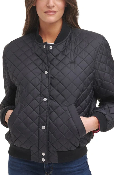 Levi's Fleece Lined Diamond Quilted Jacket In Black