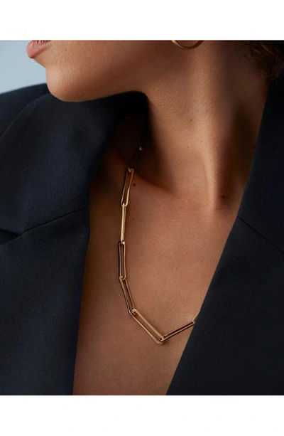 Shop Monica Vinader Alta Long Link Necklace In Gold