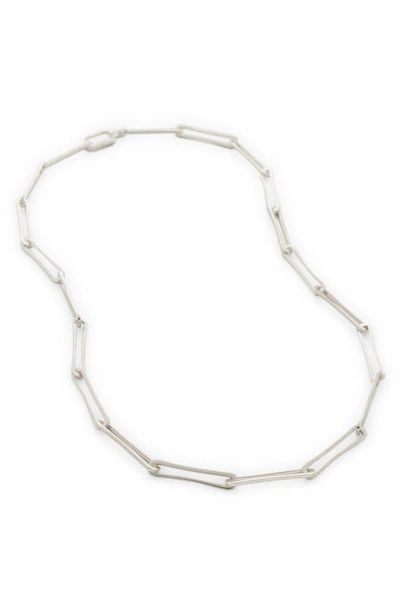Shop Monica Vinader Alta Long Link Necklace In Sterling Silver