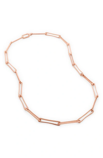 Shop Monica Vinader Alta Long Link Necklace In Rose Gold