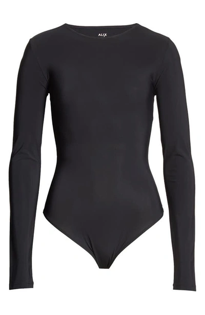 Shop Alix Nyc Leroy Long Sleeve Bodysuit In Black