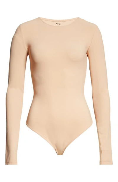 Shop Alix Nyc Leroy Long Sleeve Bodysuit In Honey