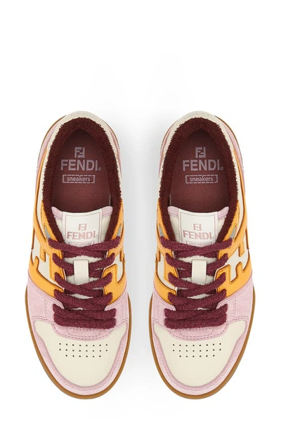 Shop Fendi Match Sneaker In Orange Pink Multi