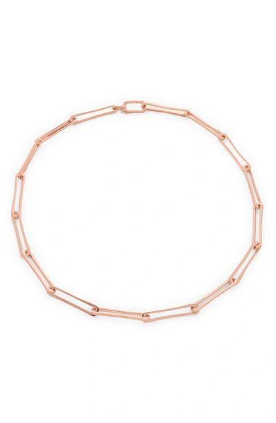 Shop Monica Vinader Alta Long Link Necklace In Rose Gold