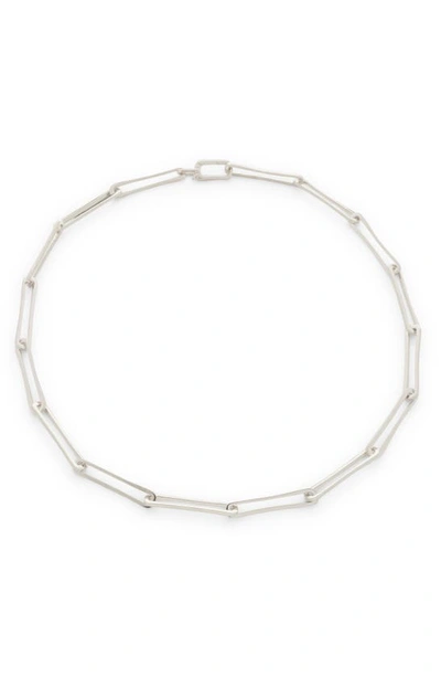 Shop Monica Vinader Alta Long Link Necklace In Sterling Silver