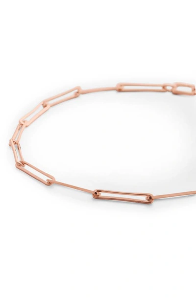 Shop Monica Vinader Alta Long Link Necklace In Rose Gold