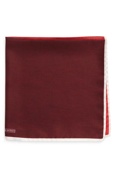 Shop Nordstrom Colorblock Silk Pocket Square In Red