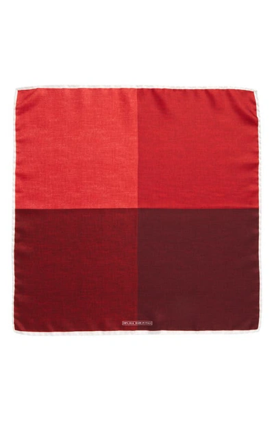 Shop Nordstrom Colorblock Silk Pocket Square In Red