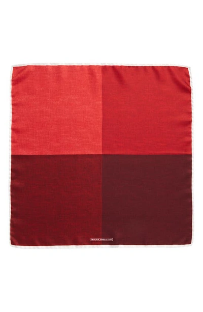 Nordstrom Colorblock Silk Pocket Square In Red