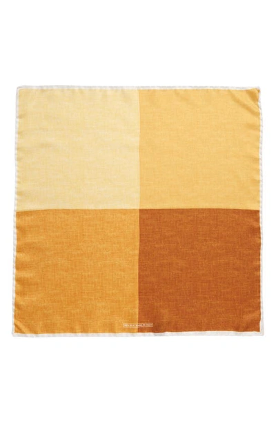 Nordstrom Colorblock Silk Pocket Square In Yellow