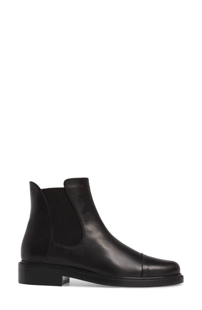 Shop Stuart Weitzman Gobi Cap Toe Chelsea Boot In Black Calf