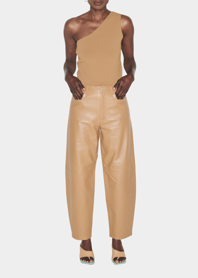 Shop Wandler Chamomile Leather Jeans In Argan