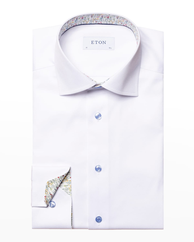 Shop Eton Men's Contemporary Fit Cotton Twill Dress Shirt In White