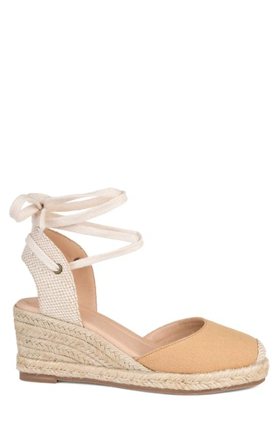 Shop Journee Collection Monte Espadrille Ankle Strap Wedge Sandal In Tan