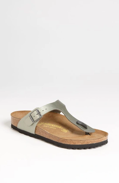 Shop Birkenstock Gizeh Birko-flor Flip Flop In Titanium