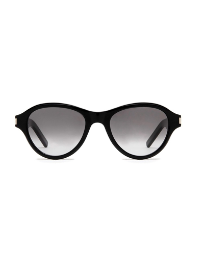 Shop Saint Laurent Eyewear Round Frame Sunglasses In Black