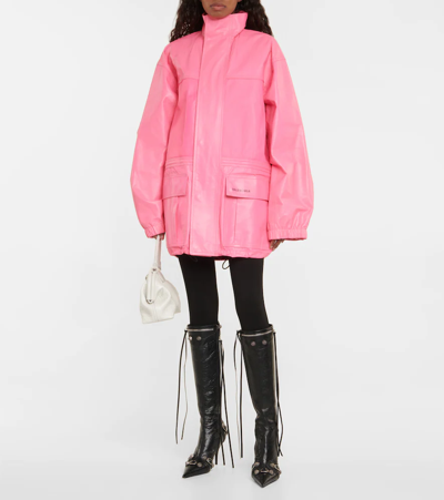 Balenciaga Cagole White Pointed High-boots With Studs And Buckles In Leather Woman In Black