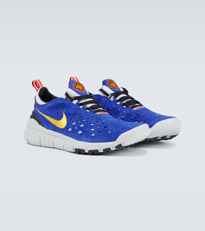 Shop Nike Free Run Trail Sneakers In Concord/taxi-habanero Red