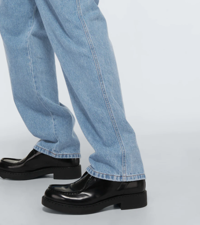 Shop Ami Alexandre Mattiussi Wide-leg Jeans In Bleached Blue