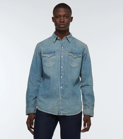 Shop Polo Ralph Lauren Cotton Denim Shirt In Rl Western