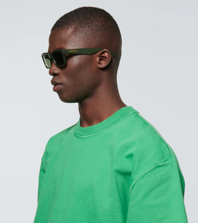 Bottega Veneta Mens Green Acetate Sunglasses In Green-green-green