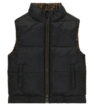 Shop Fendi Puffer Vest In Nero