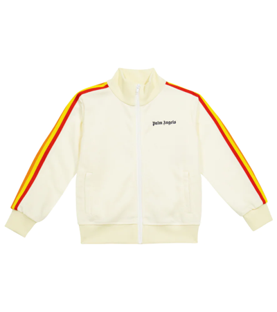 Shop Palm Angels Jersey Track Jacket In White Navy Blue