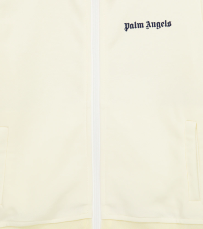 Shop Palm Angels Jersey Track Jacket In White Navy Blue