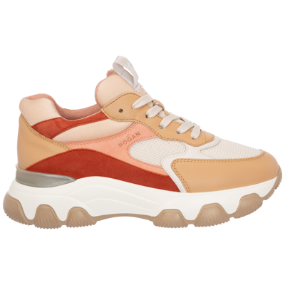 Shop Hogan Women's Shoes Leather Trainers Sneakers  Hyperactive In Beige