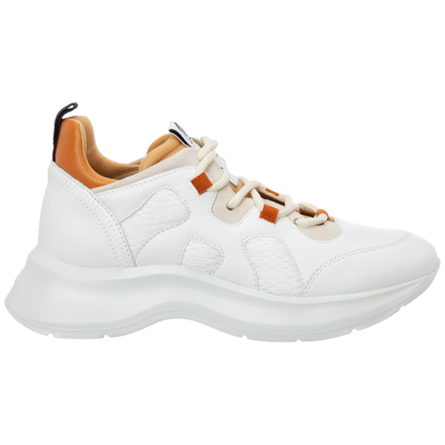 Shop Hogan Women's Shoes Leather Trainers Sneakers  H585 In White