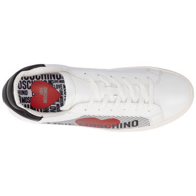 Love Moschino Women's Shoes Leather Trainers Sneakers Free Love In White |  ModeSens
