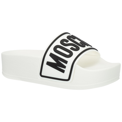 Shop Moschino Women's Slippers Sandals In White