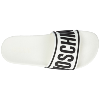 Shop Moschino Women's Slippers Sandals In White