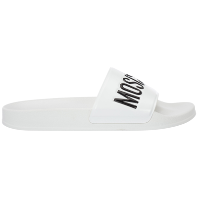 Shop Moschino Men's Slippers Sandals Rubber In White