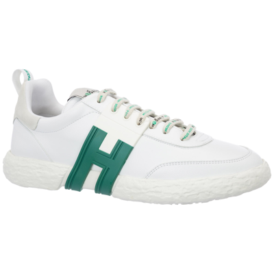 Shop Hogan Men's Shoes Leather Trainers Sneakers  3r In White