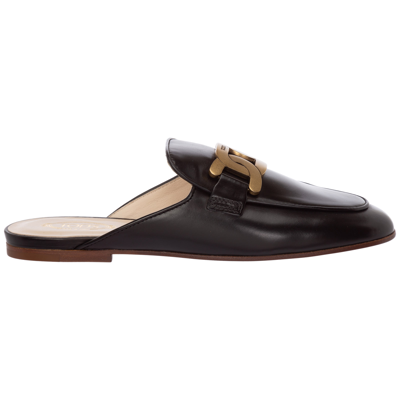 Shop Tod's Women's Leather Mules Clogs In Black