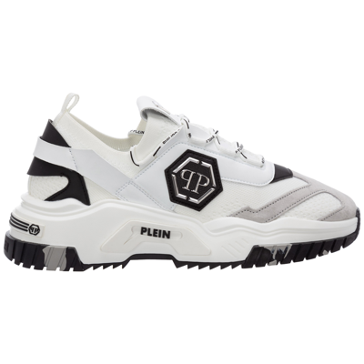 Shop Philipp Plein Men's Shoes Leather Trainers Sneakers  Trainer Predator Vegan In White