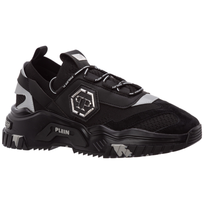 Shop Philipp Plein Men's Shoes Leather Trainers Sneakers  Trainer Predator Vegan In Black