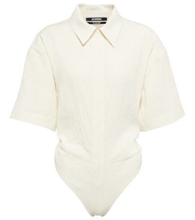 Shop Jacquemus Le Body Baunhilha Bodysuit In Off-white