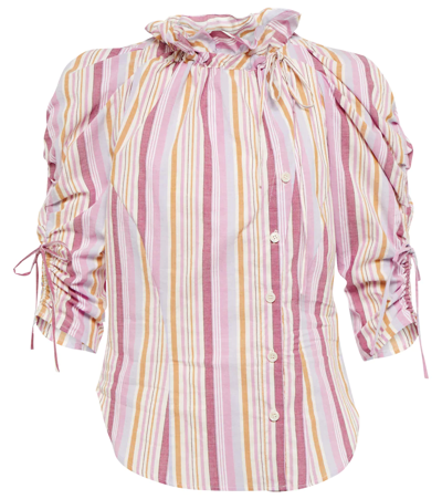 Shop Isabel Marant Therese Striped Cotton Shirt In Pink