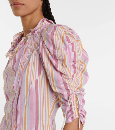 Shop Isabel Marant Therese Striped Cotton Shirt In Pink