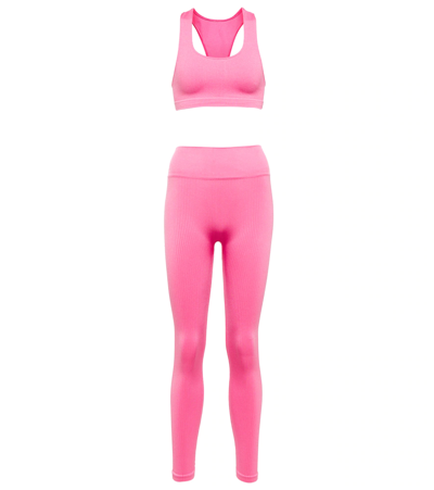 Shop Prism Elated Bra And Blithe Leggings Set In Fuschia