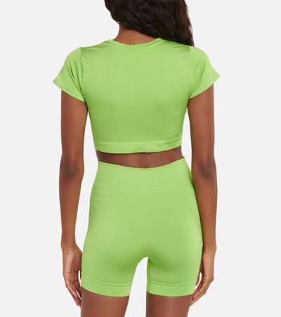 Shop Prism Mindful Crop Top And Composed Shorts Set In Green