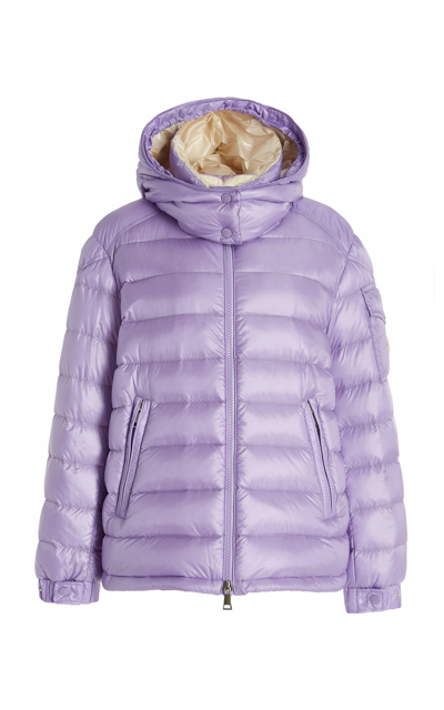 Shop Moncler Women's Dalles Hooded Down Jacket In Purple