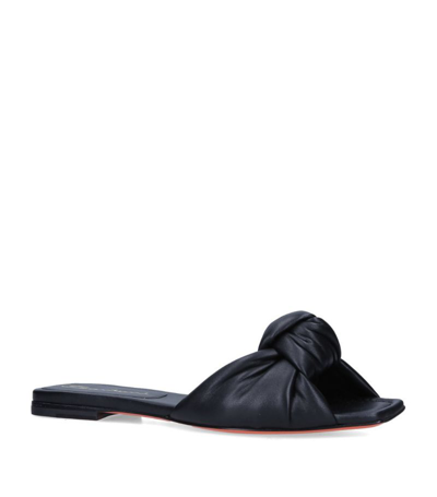 Shop Santoni Leather Sandals In Black