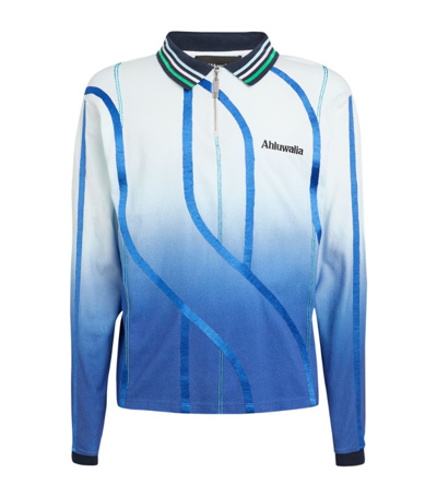 AHLUWALIA EXPRESSION ZIP-UP LONG-SLEEVED POLO SHIRT 
