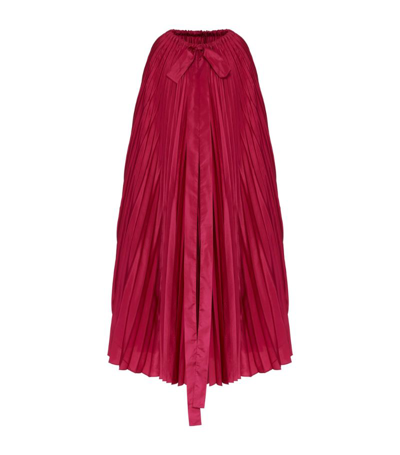 Shop Valentino Silk-rich Cape In Red