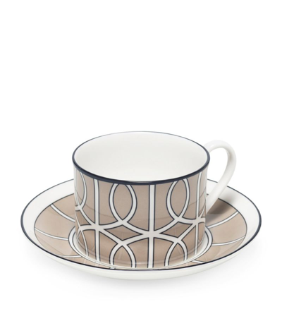 Shop O.w.london O. W.london Loop Teacup And Saucer In Nude