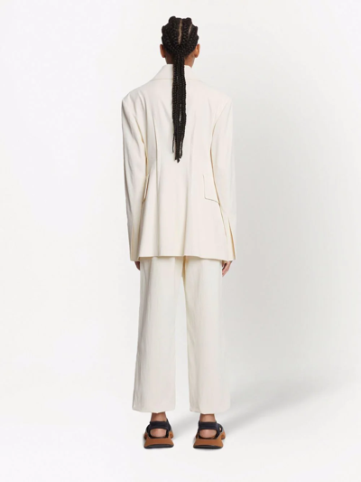 Proenza Schouler Midweight Linen Blazer In Weiss